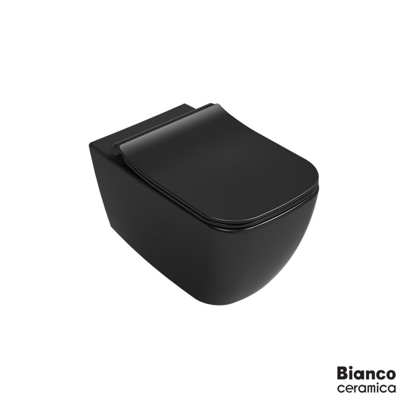 Λεκάνη κρεμαστή 51,5cm με κάλυμμα slim soft close 361600C Mizo Bianco Ceramica