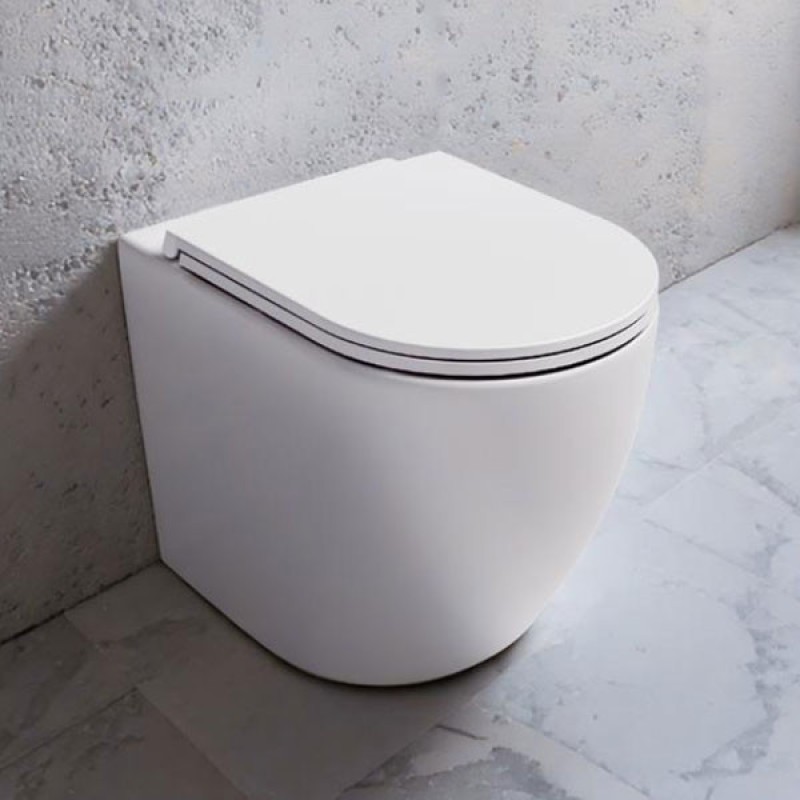 Λεκάνη επιδαπέδια Υ.Π. (back to wall) 52cm με κάλυμμα soft close 380300C-300 Lenta Bianco Ceramica