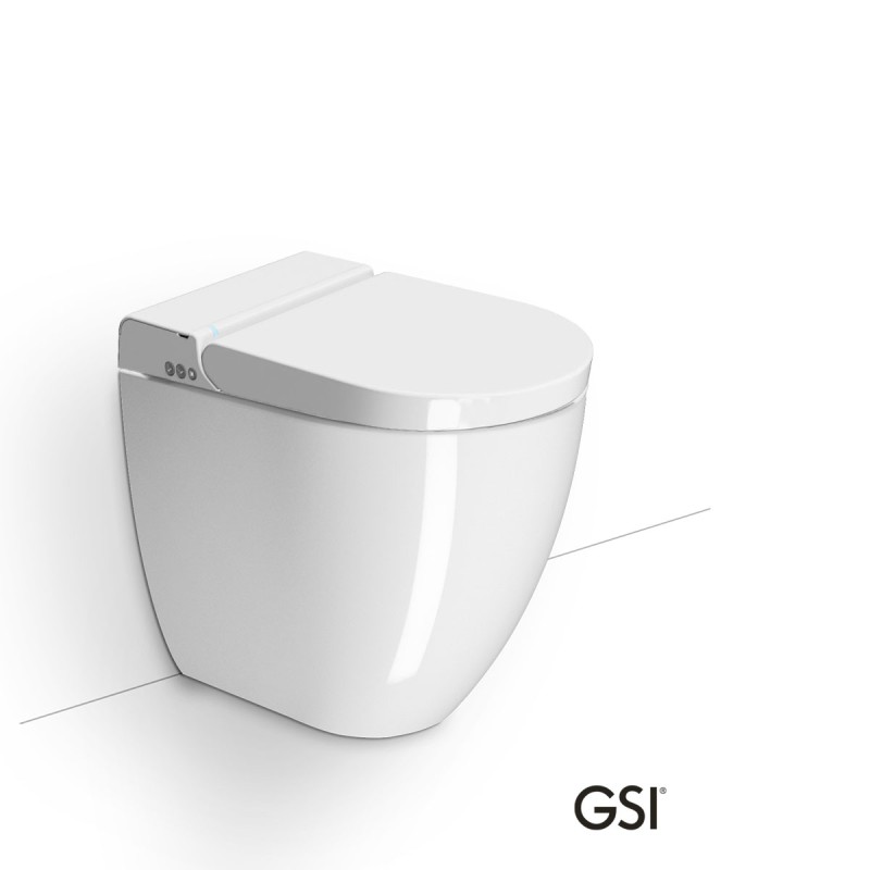 Λεκάνη επιδαπέδια Υ.Π. (back to wall) 59cm με σύστημα ηλεκτρονικού μπιντέ 7410K-300 Pura WClean Swirl GSI