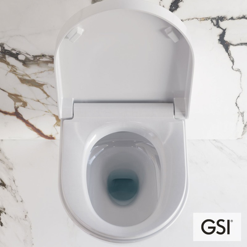 Λεκάνη επιδαπέδια Υ.Π. (back to wall) 59cm με σύστημα ηλεκτρονικού μπιντέ 7410K-300 Pura WClean Swirl GSI