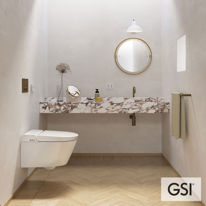 Λεκάνη κρεμαστή 59cm με σύστημα ηλεκτρονικού μπιντέ 7418K Pura WClean Swirl GSI