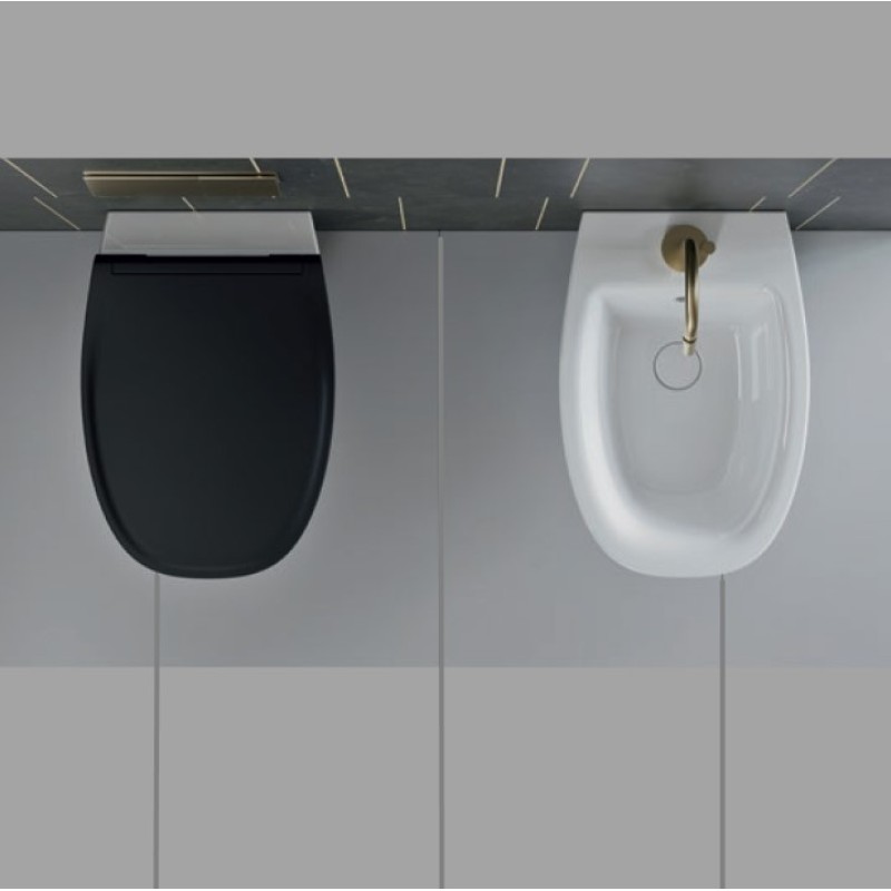 Λεκάνη κρεμαστή 54,5cm με κάλυμμα slim soft close 841500SC Modo Plus Swirl GSI Λεκάνη κρεμαστή 54,5cm με κάλυμμα slim soft close 841500SC Modo Plus Swirl GSI