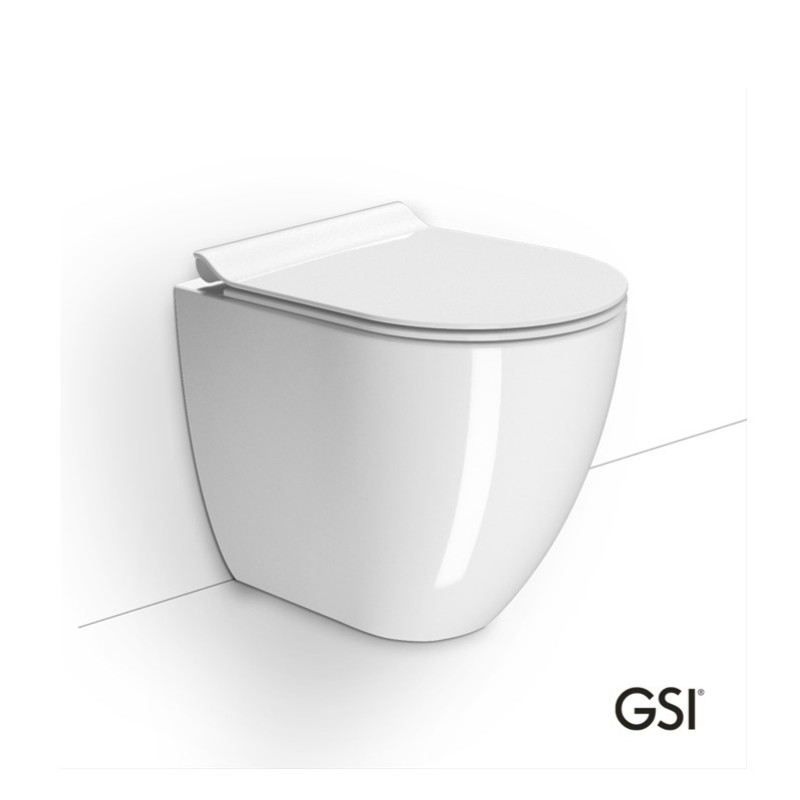 Λεκάνη επιδαπέδια Υ.Π. (back to wall) 50cm με κάλυμμα soft close 880400 Pura Swirl GSI