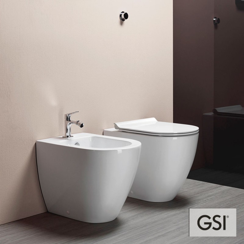 Λεκάνη επιδαπέδια Υ.Π. (back to wall) 50cm με κάλυμμα soft close 880400 Pura Swirl GSI