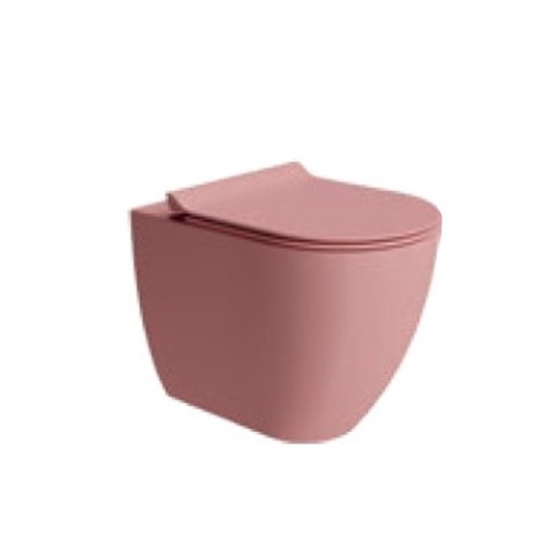 Λεκάνη επιδαπέδια Υ.Π. (back to wall) 55cm με κάλυμμα super slim soft close 889000SC Pura GSI