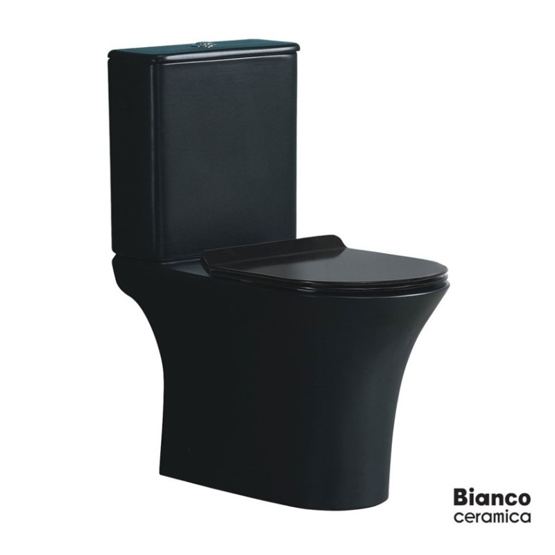 Λεκάνη επιδαπέδια Χ.Π. 65cm πισωστόμια με κάλυμμα slim soft close AD12000SC Aida Bianco Ceramica