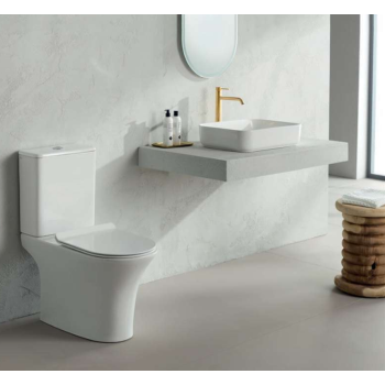 Λεκάνη επιδαπέδια Χ.Π. 65cm κατωστόμια με κάλυμμα slim soft close SAD12000SC-300 Aida Bianco Ce..