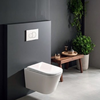 Λεκάνη κρεμαστή 49cm με κάλυμμα slim soft close AL11000SC-300 Alba Bianco Ceramica