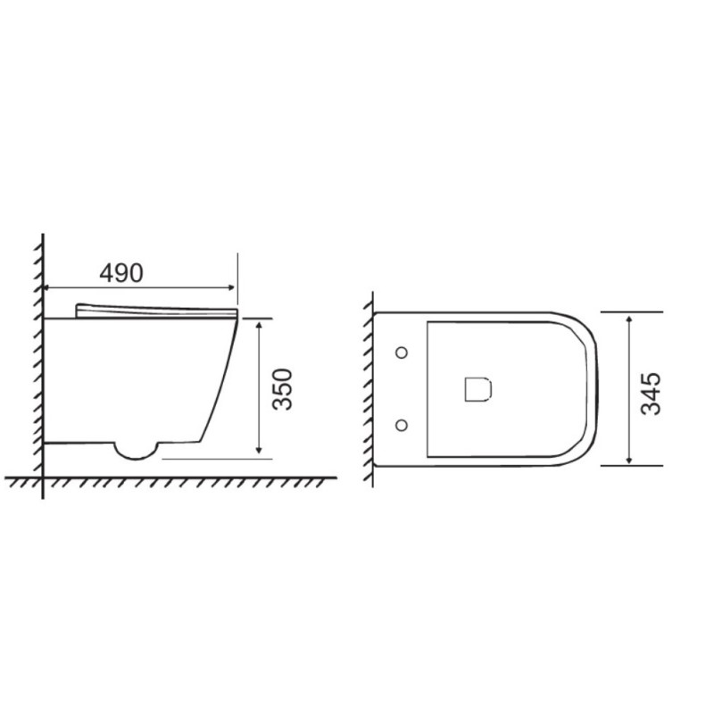Λεκάνη κρεμαστή 49cm με κάλυμμα slim soft close AL11000SC-300 Alba Bianco Ceramica