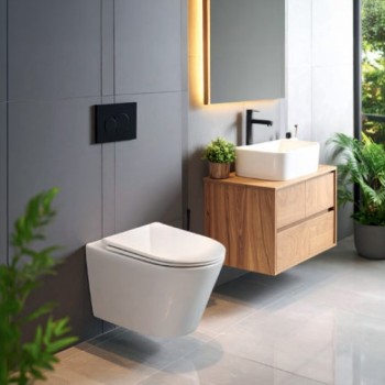 Λεκάνη κρεμαστή 49cm με κάλυμμα slim soft close KT11000SC-300 Kata Bianco Ceramica Λεκάνη κρεμαστή 49cm με κάλυμμα slim soft close KT11000SC-300 Kata Bianco Ceramica