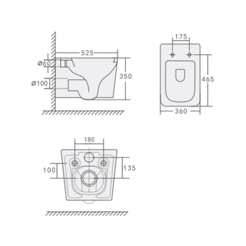 Λεκάνη κρεμαστή 52,5cm με κάλυμμα slim soft close LX11000SC-300 Lexa Bianco Ceramica