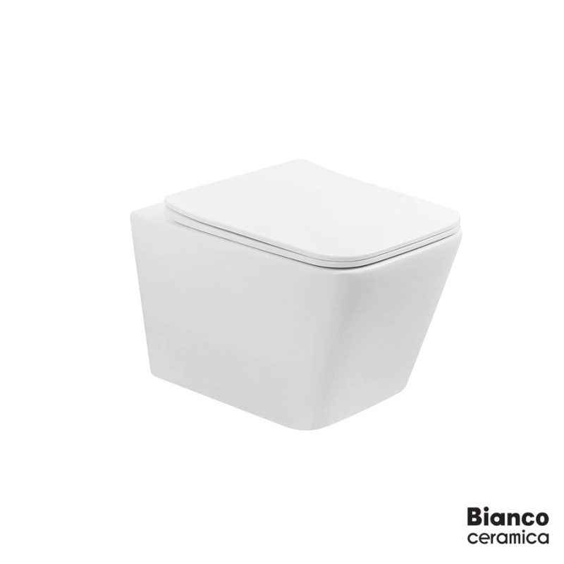 Λεκάνη κρεμαστή 52,5cm με κάλυμμα slim soft close LX11000SC-300 Lexa Bianco Ceramica