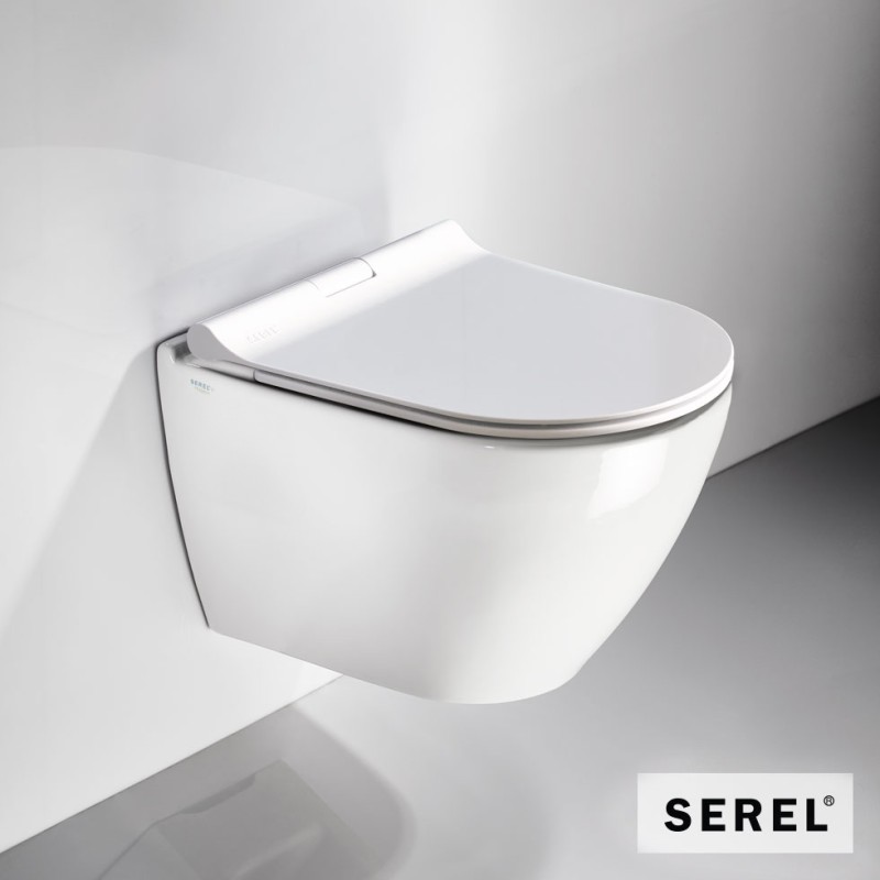 Λεκάνη κρεμαστή 48,5cm με κάλυμμα slim soft close SM3600SC-300 Smart Serel