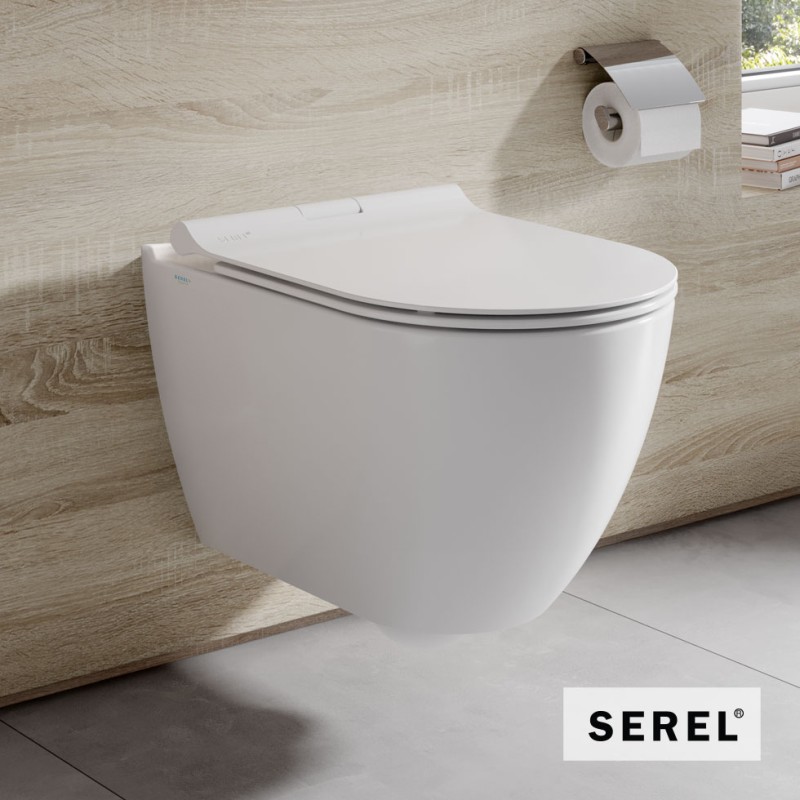 Λεκάνη κρεμαστή 52cm με κάλυμμα slim soft close SM5600SC-300 Smart Serel