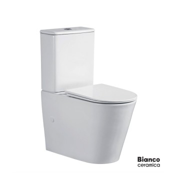 Λεκάνη επιδαπέδια Χ.Π. (back to wall) 63cm με κάλυμμα slim soft close VR12000SC-300 Versa Bianc..