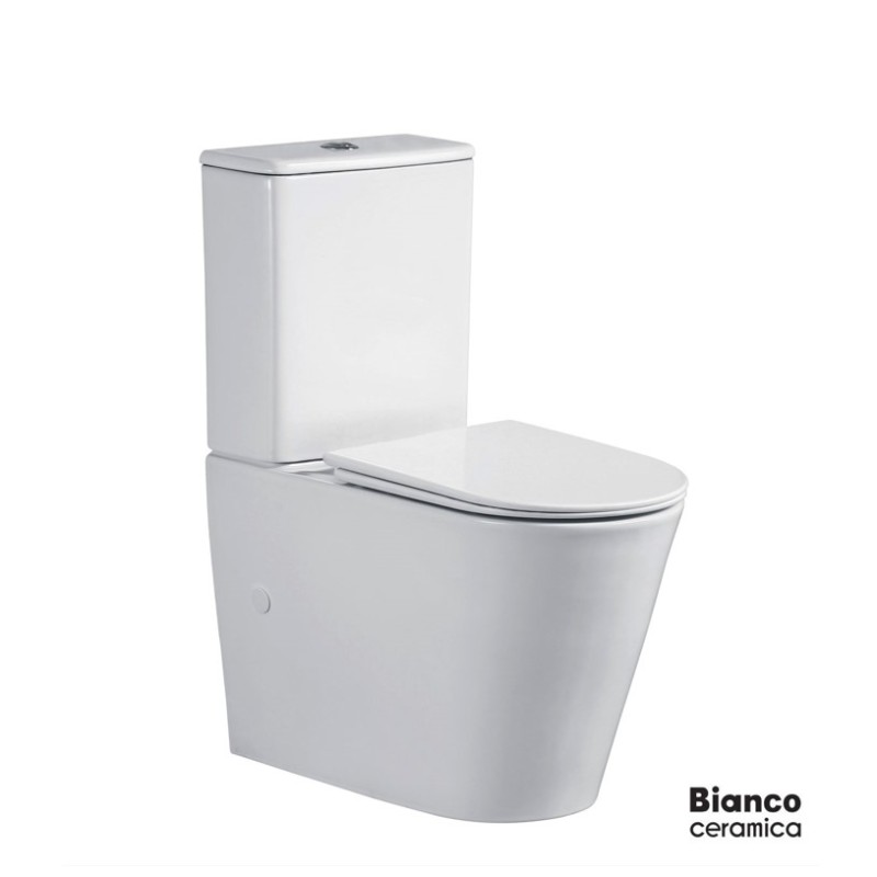 Λεκάνη επιδαπέδια Χ.Π. (back to wall) 63cm με κάλυμμα slim soft close VR12000SC-300 Versa Bianco Ceramica