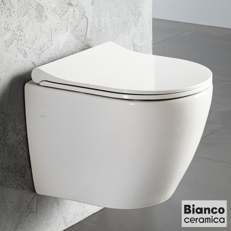 Λεκάνη κρεμαστή 48cm με κάλυμμα VT01000 Vito Bianco Ceramica