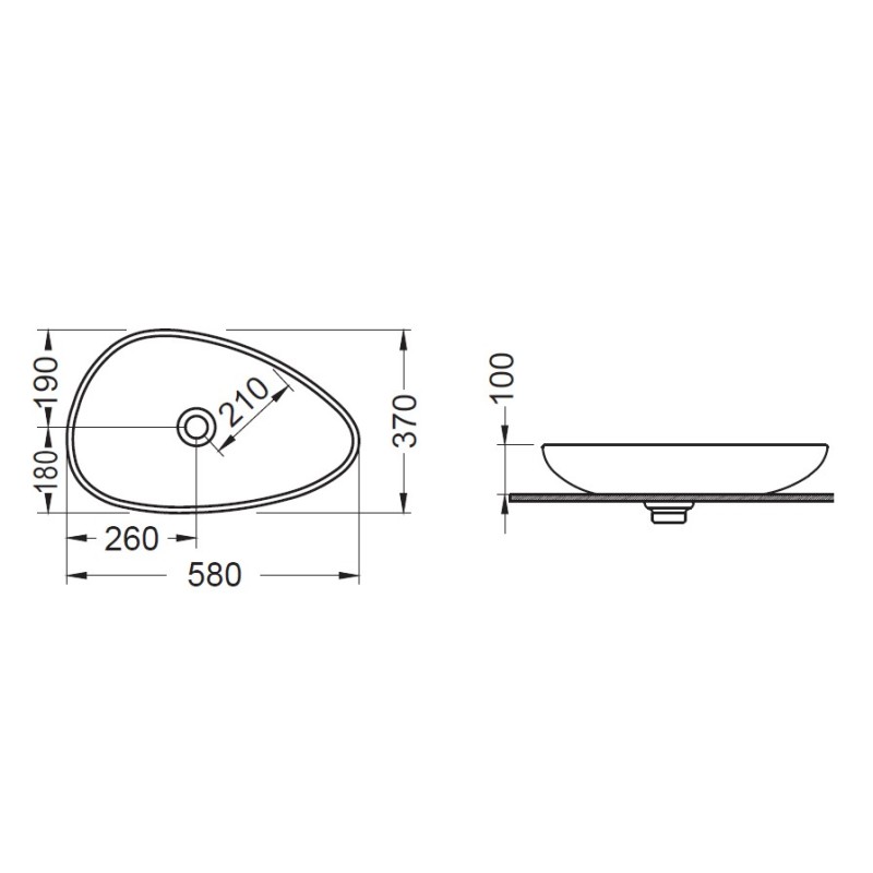 Νιπτήρας επιτραπέζιος 58x37cm 31140-300 Monza Bianco Ceramica Νιπτήρας επιτραπέζιος 58x37cm 31140-300 Monza Bianco Ceramica