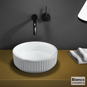 Νιπτήρας επιτραπέζιος Ø36cm 33136 Etna-S Bianco Ceramica