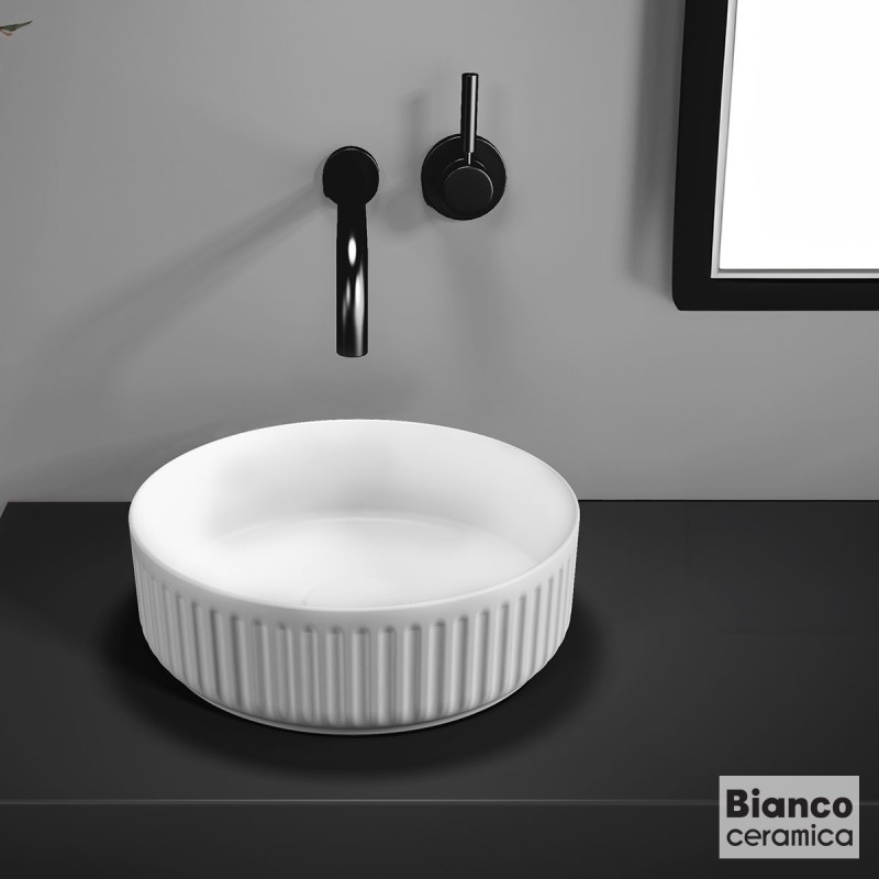 Νιπτήρας επιτραπέζιος Ø36cm 33136 Etna-S Bianco Ceramica