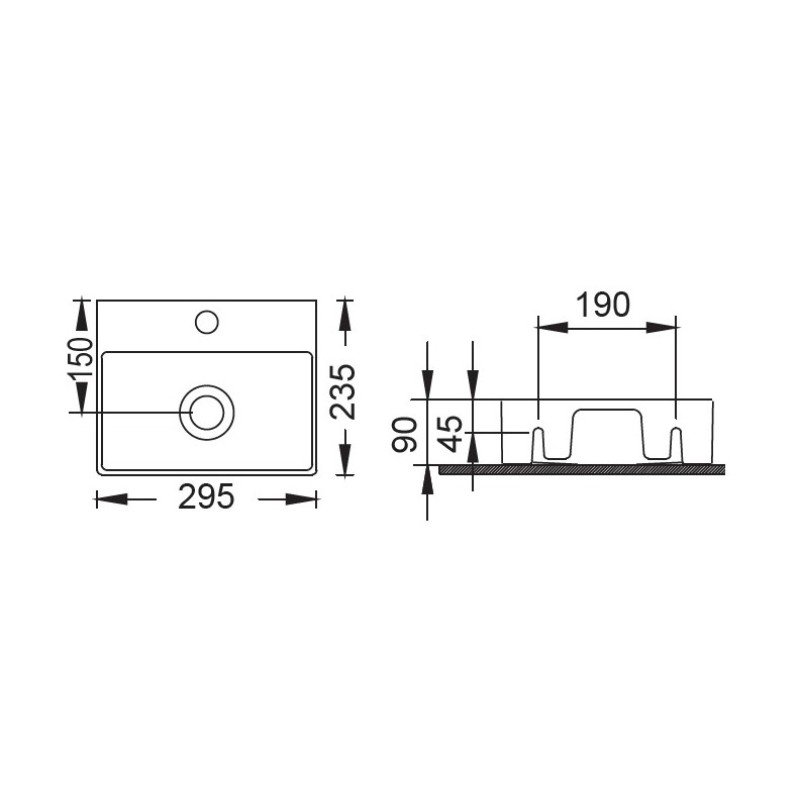 Νιπτήρας κρεμαστός ή επιτραπέζιος 29,5x23,5cm 34700-300 Tetra Bianco Ceramica Νιπτήρας κρεμαστός ή επιτραπέζιος 29,5x23,5cm 34700-300 Tetra Bianco Ceramica