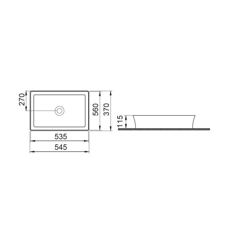 Νιπτήρας επιτραπέζιος 54x37cm 34760-300 Sento Bianco Ceramica