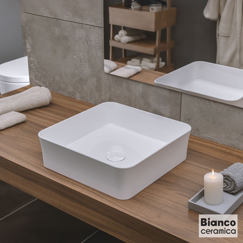 Νιπτήρας επιτραπέζιος 38,5x38,5cm 34770-300 York Bianco Ceramica