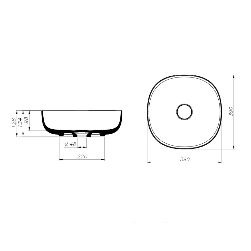 Νιπτήρας επιτραπέζιος 39x39cm 68502-301 S Light Schock Νιπτήρας επιτραπέζιος 39x39cm 68502-301 S Light Schock