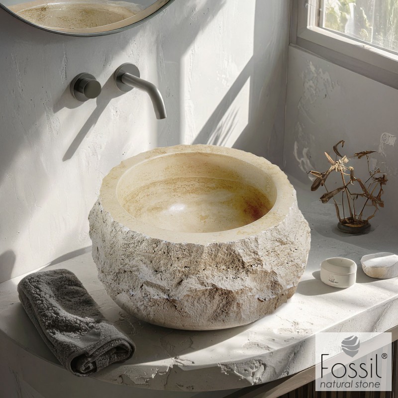 Νιπτήρας επιτραπέζιος Ø42cm DBV42-505 Travertine Fossil Νιπτήρας επιτραπέζιος Ø42cm DBV42-505 Travertine Fossil