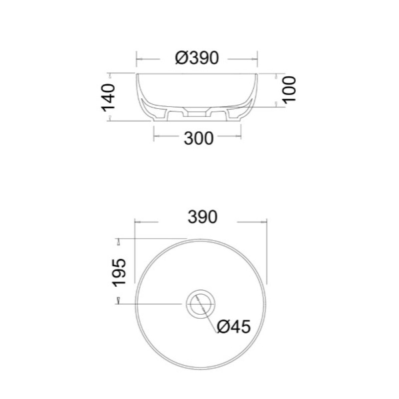 Νιπτήρας επιτραπέζιος Ø39cm DR39 Thalo Fossil Νιπτήρας επιτραπέζιος Ø39cm DR39 Thalo Fossil