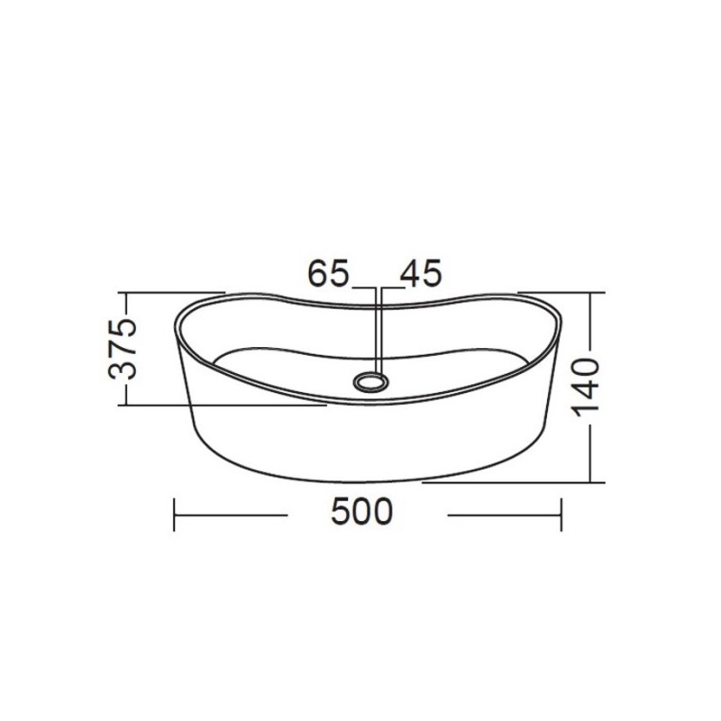 Νιπτήρας επιτραπέζιος 50x37,5cm VL1150 Cavo Voss