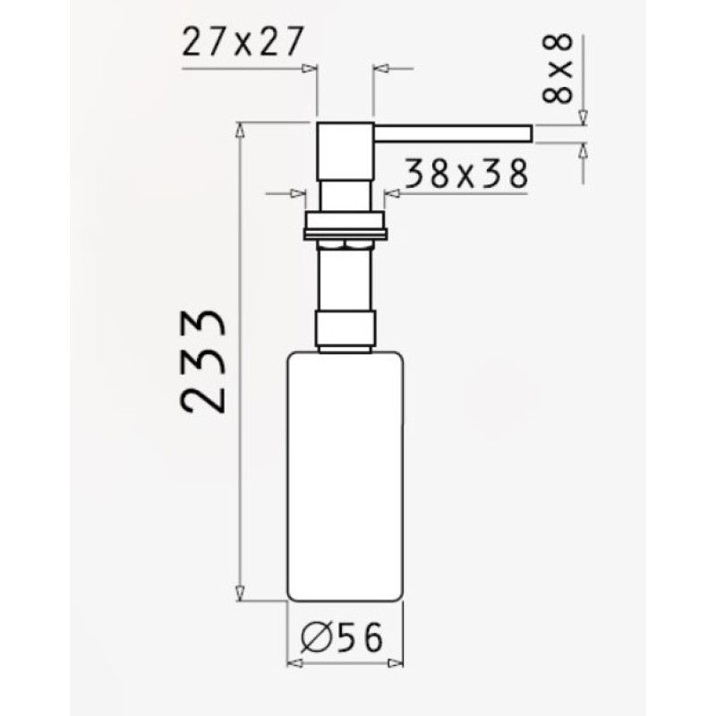 Διανομέας υγρού σαπουνιού 250ml 028102001 Pyramis