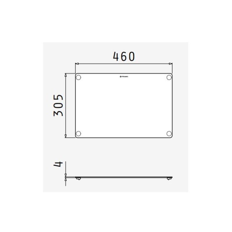 Γυάλινος δίσκος κοπής 46x30,5cm 043001501 Pyramis