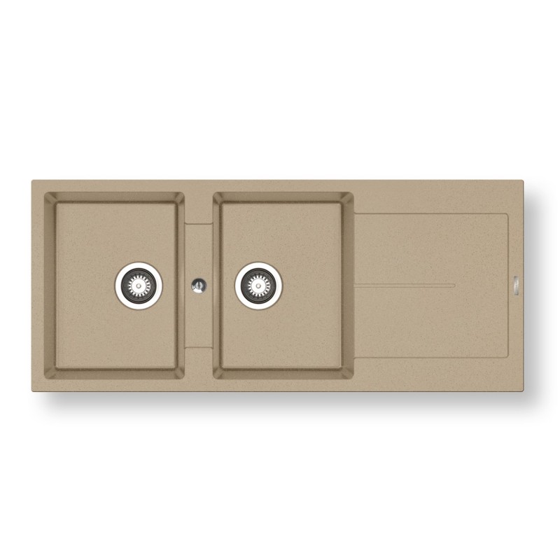 Νεροχύτης 116x50cm Pyragranite Ithaka 2B 1D Pyramis