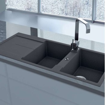 Νεροχύτης 116x50cm Pyragranite Ithaka 2B 1D Pyramis