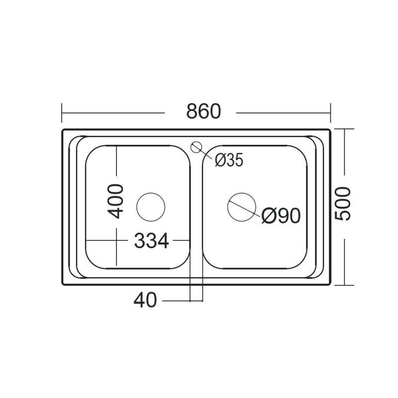 Νεροχύτης 86x50cm Arena 27286-110 Fortinox