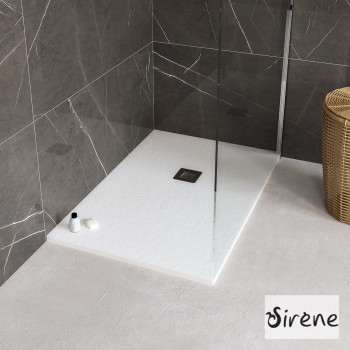 Ντουζιέρα παραλληλόγραμμη 140x80cm από χυτό μάρμαρο S14080 Slate Sirene