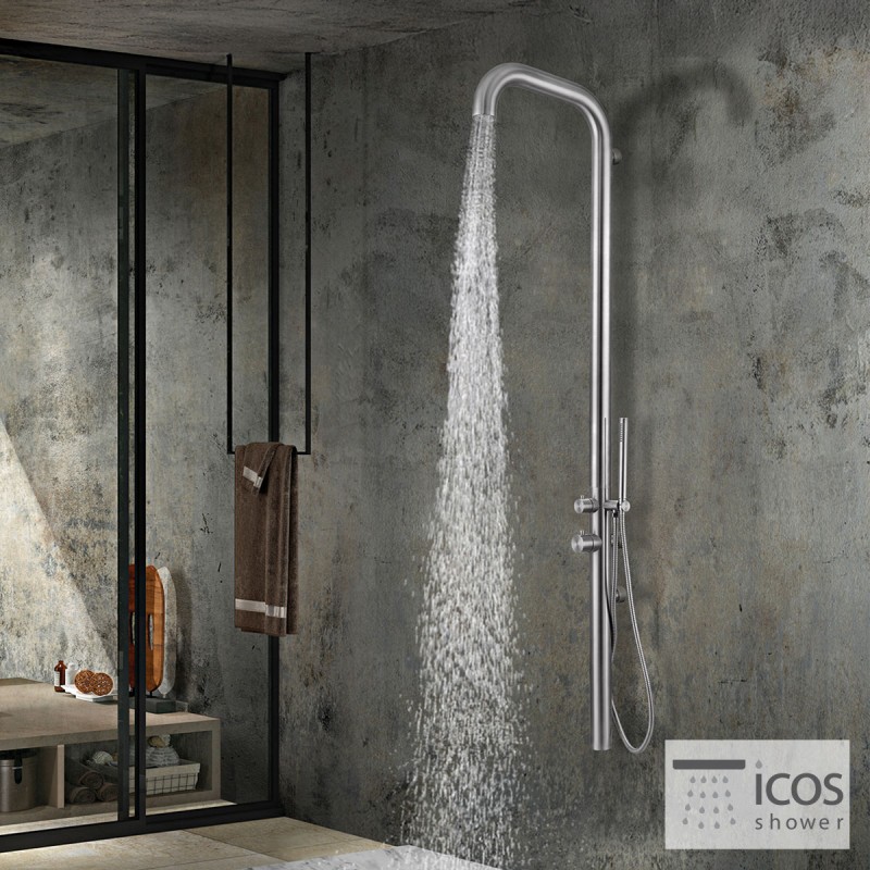 Επιτοίχια στήλη ντους εσωτερικού & εξωτερικού χώρου 2 εξόδων ETNAMIX Icos Shower Επιτοίχια στήλη ντους εσωτερικού & εξωτερικού χώρου 2 εξόδων ETNAMIX Icos Shower