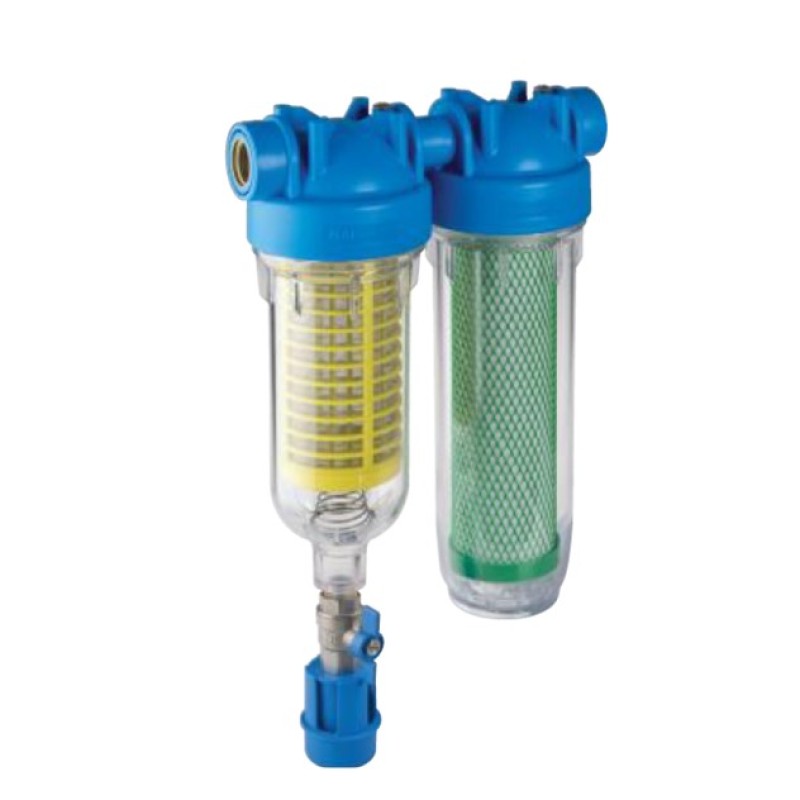 Αυτοκαθαριζόμενο διπλό φίλτρο νερού Hydra Duo με ανοξείδωτη σίτα RAH 90m 1'' Atlas Filtri