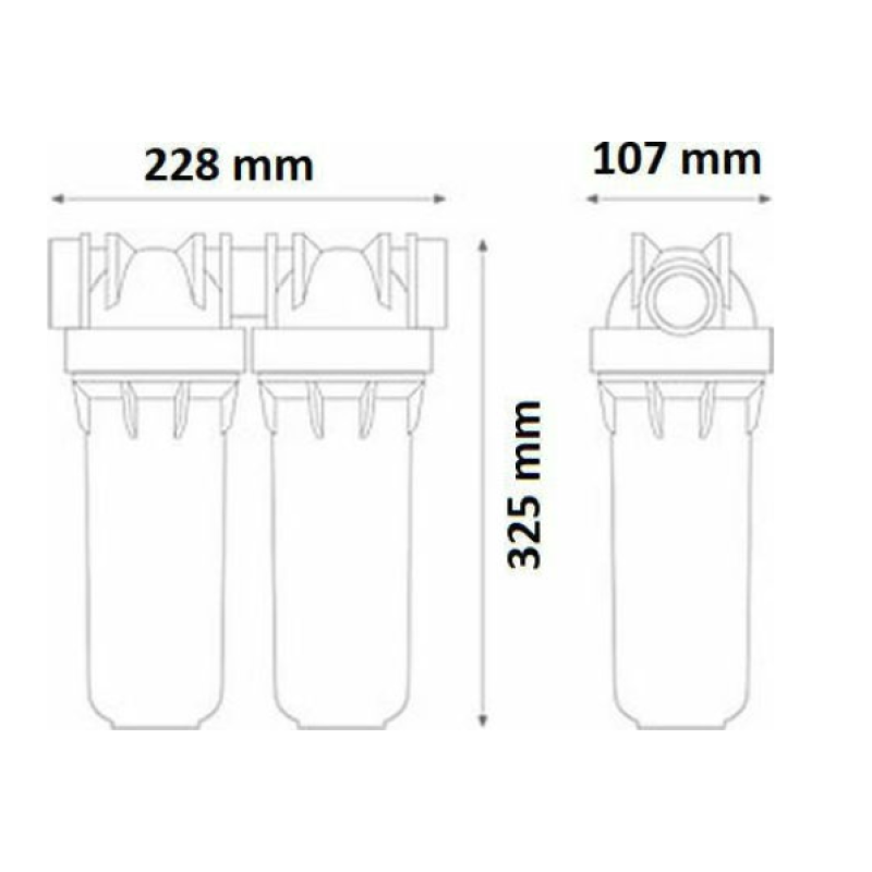 Φίλτρο νερού DP 10'' κάτω πάγκου διπλό λευκό Mfo Sx-Bw 1/2'' Atlas Filtri